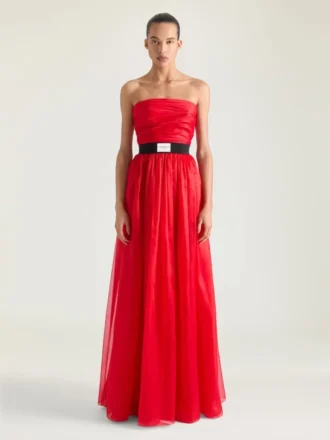 Robe de soirée bustier en organza Robe de soirée bustier en organza