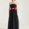 Robe de soirée bustier en organza Robe de soirée bustier en organza