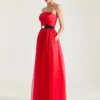 Robe de soirée bustier en organza Robe de soirée bustier en organza
