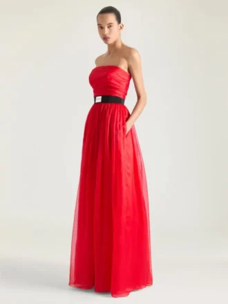 Robe de soirée bustier en organza Robe de soirée bustier en organza