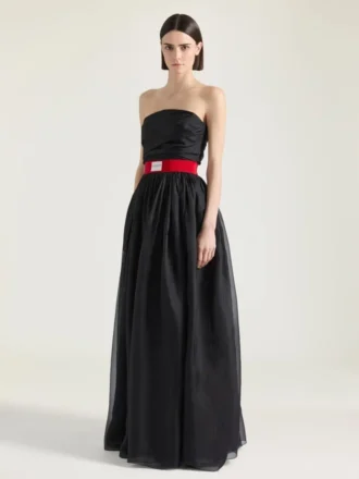 Robe de soirée bustier en organza Robe de soirée bustier en organza