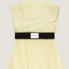 Robe de soirée bustier en organza Robe de soirée bustier en organza