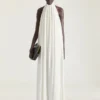 Robe de soirée à col licou en crêpe cady