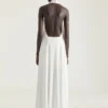 Robe de soirée à col licou en crêpe cady
