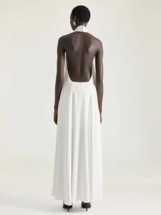 Robe de soirée à col licou en crêpe cady Robe de soirée à col licou en crêpe cady