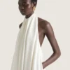 Robe de soirée à col licou en crêpe cady