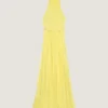 Robe de soirée à col licou en mousseline de soie avec nœud Robe de soirée à col licou en mousseline de soie avec nœud