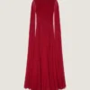 Robe de soirée en crêpon de soie avec cape Robe de soirée en crêpon de soie avec cape