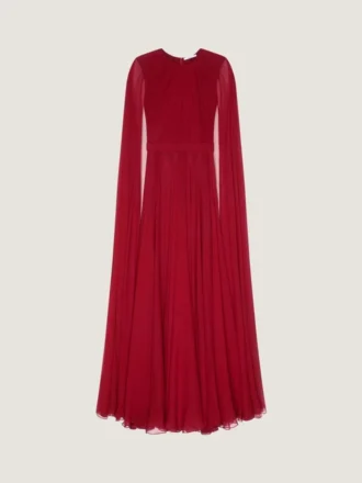 Robe de soirée en crêpon de soie avec cape Robe de soirée en crêpon de soie avec cape