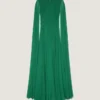 Robe de soirée en crêpon de soie avec cape Robe de soirée en crêpon de soie avec cape