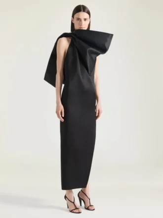 Robe de soirée en satin avec nœud Robe de soirée en satin avec nœud