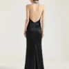 Robe dos nu en crêpe et satin Robe dos nu en crêpe et satin
