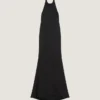 Robe dos nu en crêpe et satin Robe dos nu en crêpe et satin