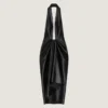 Robe drapée en cuir nappa Robe drapée en cuir nappa
