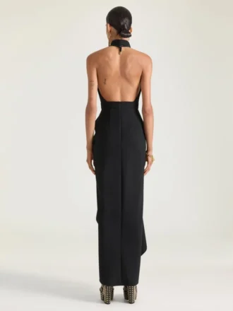 Robe drapée en laine