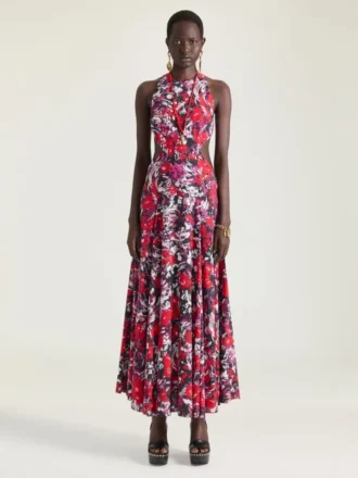 Robe fendue à imprimé floral Robe fendue à imprimé floral
