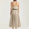 Robe longue à découpes en popeline Robe longue à découpes en popeline
