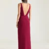 Robe longue drapée en crêpe cady Robe longue drapée en crêpe cady
