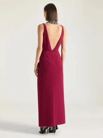 Robe longue drapée en crêpe cady Robe longue drapée en crêpe cady
