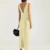 Robe longue drapée en cuir