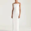 Robe longue fendue en crêpe cady Robe longue fendue en crêpe cady