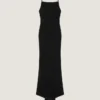 Robe longue fendue en crêpe cady Robe longue fendue en crêpe cady