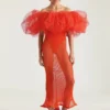 Robe longue à volants en maille Robe longue à volants en maille