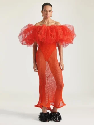Robe longue à volants en maille Robe longue à volants en maille
