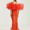 Robe longue à volants en maille Robe longue à volants en maille