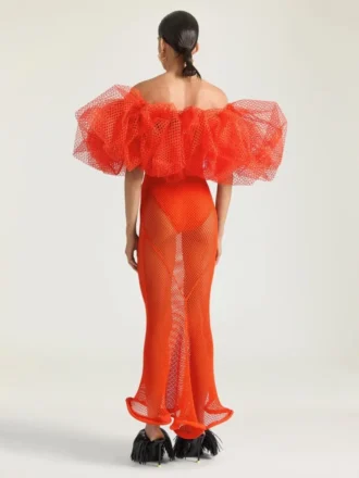 Robe longue à volants en maille Robe longue à volants en maille