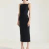 Robe midi à découpes en crêpe cady Robe midi à découpes en crêpe cady