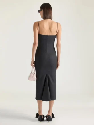 Robe midi à découpes en laine