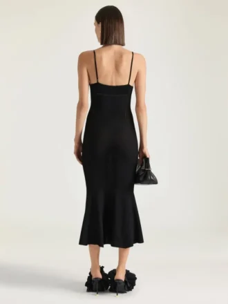 Robe midi en maille ajourée