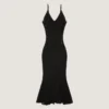 Robe midi en maille ajourée