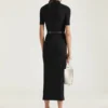 Robe polo mi-longue en maille effet seconde peau