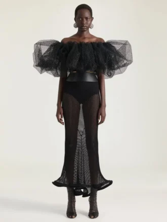 Robe à volants en maille