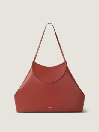 Sac cabas moyen à facettes en cuir grainé