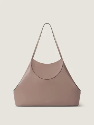 Sac cabas moyen à facettes en cuir grainé