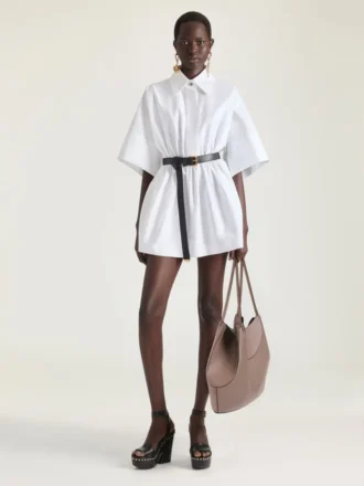 Sac cabas moyen à facettes en cuir grainé