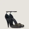 Sandales à talons Cage en cuir avec clous Sandales à talons Cage en cuir avec clous