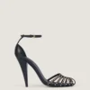 Sandales à talons Cage en cuir avec clous Sandales à talons Cage en cuir avec clous