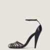 Sandales à talons Cage en cuir avec clous Sandales à talons Cage en cuir avec clous