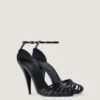 Sandales à talons Cage en cuir verni Sandales à talons Cage en cuir verni