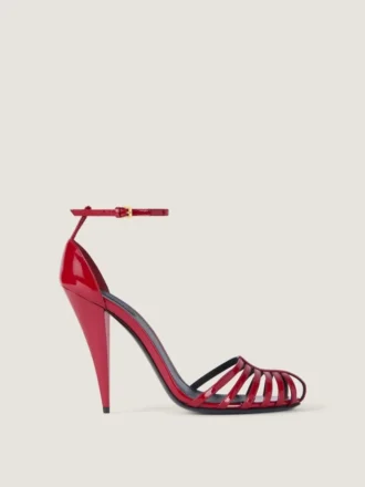 Sandales à talons Cage en cuir verni Sandales à talons Cage en cuir verni