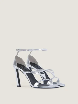 Sandales à talons « Naked » en cuir effet miroir Sandales à talons « Naked » en cuir effet miroir