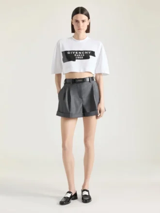 Short à double pli en laine
