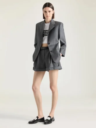Short à double pli en laine