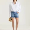 Short en denim bleu moyen Short en denim bleu moyen