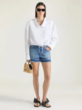 Short en denim bleu moyen