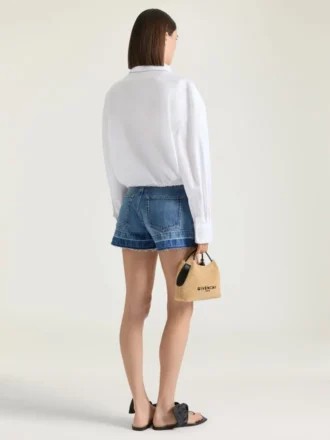 Short en denim bleu moyen